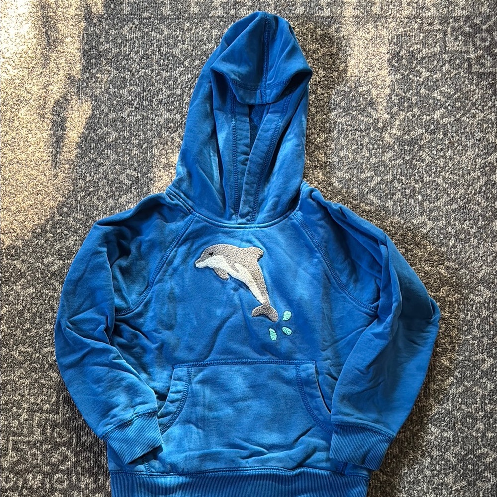 Hanna Andersson Blue Hooded Dolphin Sweatshirt